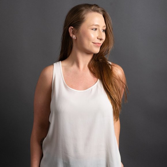 White Chiffon Tank by Ann Taylor - Picture 3 of 10